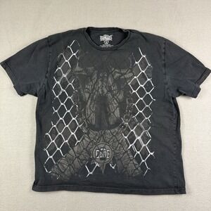 Y2k MMA Elite Skulls Black‎ Graphic T-shirt Sz XL Grunge